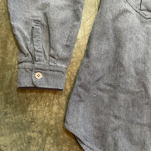 Vintage Lee Leather Patch Denim Button Up Shirt Large - Picture 5 of 10